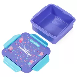 Eazy Kids Lunch Box Set and Tritan Water Bottle w/ Snack Box, Mermaid - Purple, 450ml