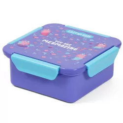 Eazy Kids Lunch Box Set and Tritan Water Bottle w/ Snack Box, Mermaid - Purple, 450ml