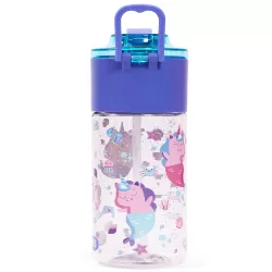 Eazy Kids Lunch Box Set and Tritan Water Bottle w/ Snack Box, Mermaid - Purple, 450ml