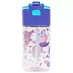 Eazy Kids Lunch Box Set and Tritan Water Bottle w/ Snack Box, Mermaid - Purple, 450ml