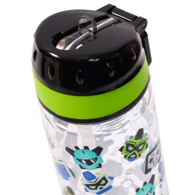 Eazy Kids Lunch Box Set and Tritan Water Bottle w/ Carry handle, Gen Z - Black, 650ml