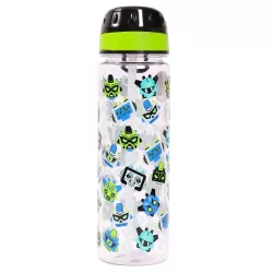 Eazy Kids Lunch Box Set and Tritan Water Bottle w/ Carry handle, Gen Z - Black, 650ml