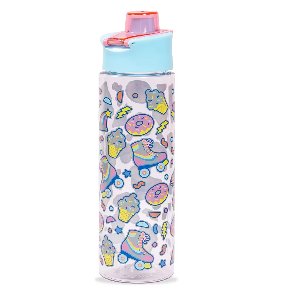 Eazy Kids Lunch Box Set and Tritan Water Bottle w/ Flip Lid, Gen Z Skater - Blue, 750ml