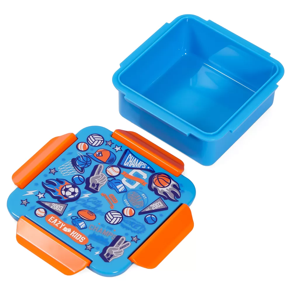 Eazy Kids Lunch Box Set, Soccer - Blue