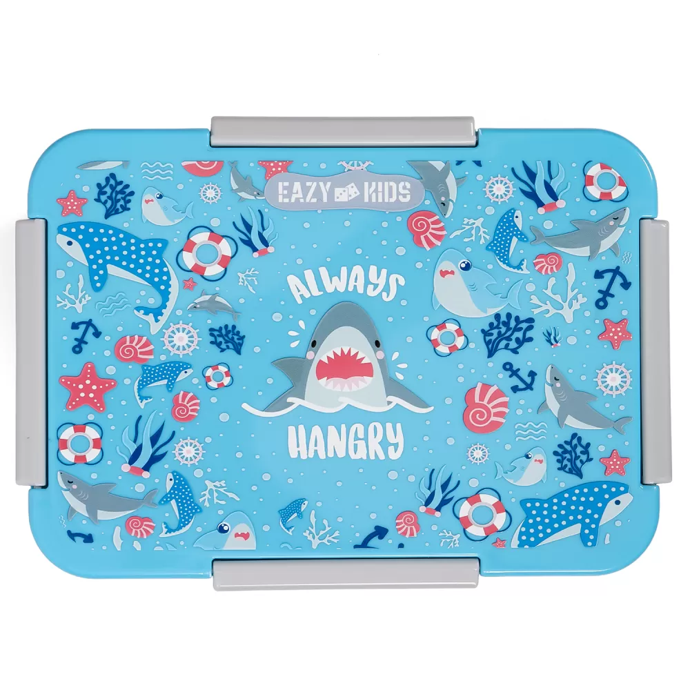 Eazy Kids Lunch Box Set, Shark - Blue