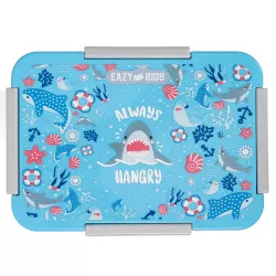 Eazy Kids Lunch Box Set, Shark - Blue