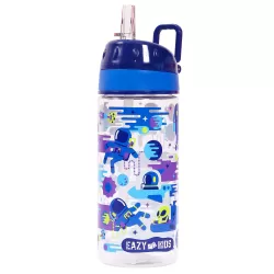 Eazy Kids Lunch Box and Tritan Water Bottle w/ Carry handle, Astronauts - Blue, 420ml