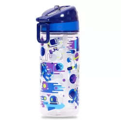 Eazy Kids Lunch Box and Tritan Water Bottle w/ Carry handle, Astronauts - Blue, 420ml