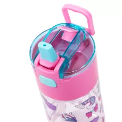 Eazy Kids Lunch Box Set and Tritan Water Bottle w/ Snack Box, Gen Z - Pink, 450ml