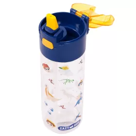 Eazy Kids Lunch Box and Tritan Water Bottle w/ Snack Box, T-Rex- Blue, 450ml