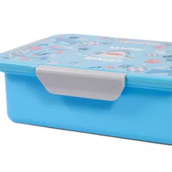 Eazy Kids Lunch Box and Tritan Water Bottle w/ Snack Box, Shark - Blue, 450ml