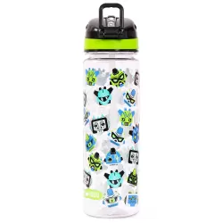 Eazy Kids Lunch Box and Tritan Water Bottle w/ Carry handle, Gen Z - Black, 650ml