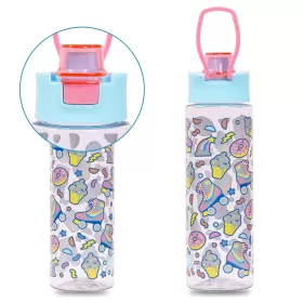 Eazy Kids Lunch Box and Tritan Water Bottle w/ Flip Lid, Gen Z Skater - Blue, 750ml