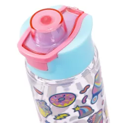 Eazy Kids Lunch Box and Tritan Water Bottle w/ Flip Lid, Gen Z Skater - Blue, 750ml