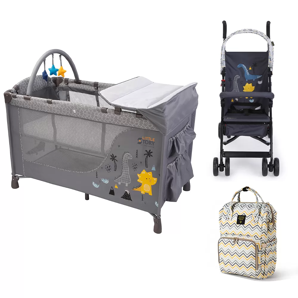 Little Story Playard with Stroller &amp; Diaper Bag Set