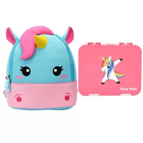 Nohoo Unicorn Bag + Bento Lunch Box-Pink