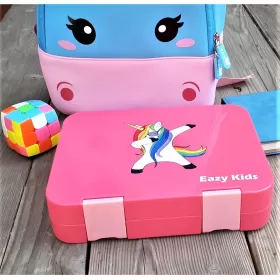 Nohoo Unicorn Bag + Bento Lunch Box-Pink