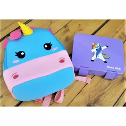 Nohoo Unicorn Bag + Bento Lunch Box-Purple