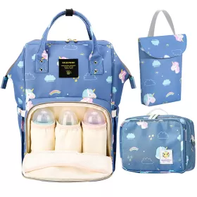 Sunveno Diaper Travel Kit - Unicorn Blue