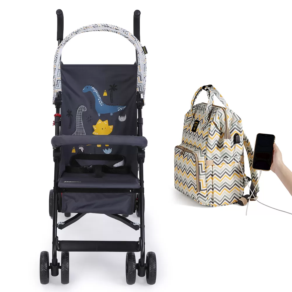 Teknum - Stroller &amp; Diaper Bag - Yellow wave