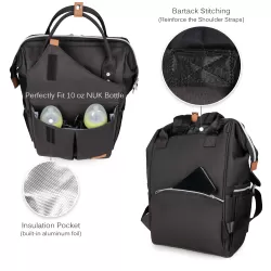 Teknum Reversible Look at Me Stroller with Diaper Bag & Hooks & Changing Pad - Black