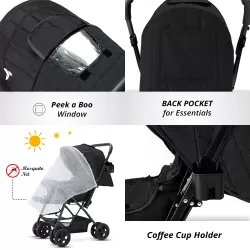 Teknum Reversible Look at Me Stroller with Diaper Bag & Hooks & Changing Pad - Black