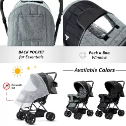 Teknum Reversible Look at Me Stroller with Diaper Bag & Hooks & Changing Pad - Grey