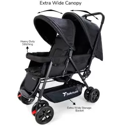 Teknum Double Stroller Combo - Black