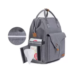 Teknum Double Stroller + Elite Diaper Bag Combo - Dark Grey