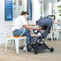 Teknum Grey Travel Lite Stroller + Alameda Diaper Backpack - Large - Grey with Hooks