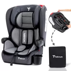 Teknum Pack and Go Foldable Car Seat w/ Ace Ivory Diaper Bag -Black