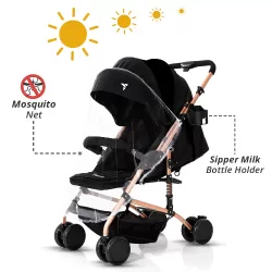 Teknum Reversible Trip Stroller w/ Ace Diaper Bag - Black