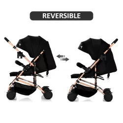 Teknum Reversible Trip Stroller w/ Ace Diaper Bag - Black