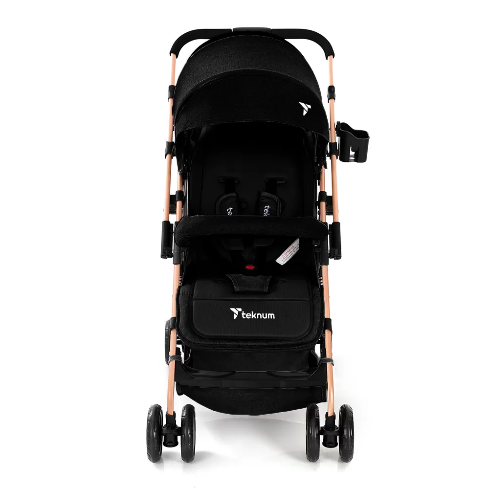 Teknum Reversible Trip Stroller w / Blue Ace Diaper Bag - Black