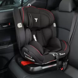 Teknum Evolve 360 Car Seat (0-12yrs) with Sunveno Fashion Diaper Bag -Black