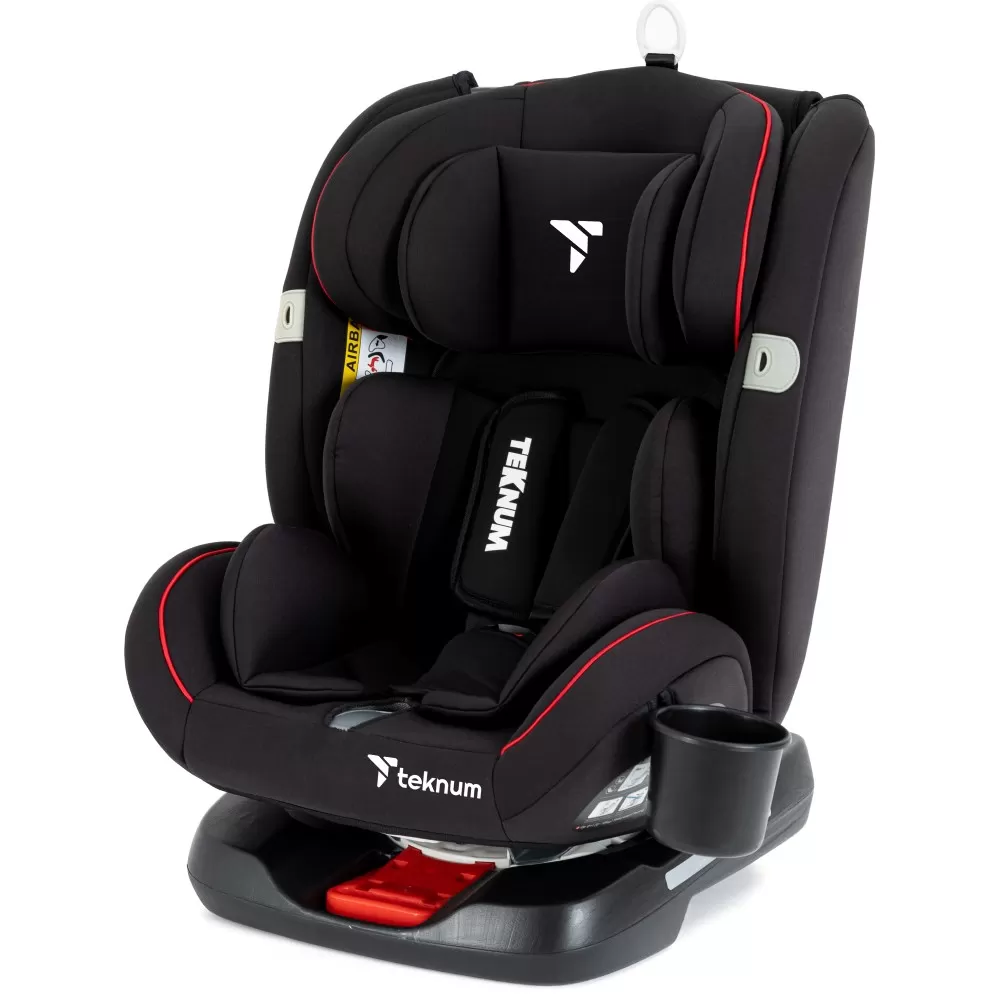 Teknum Evolve 360 Car Seat (0-12yrs) with Sunveno Fashion Diaper Bag -Black