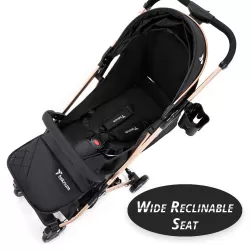 Teknum Explorer Travel Stroller with Diaper Bag & Stroller Hooks - Black