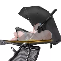 Teknum Stroller With Rocker with Green Fashion Diaper Bag- Black