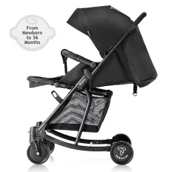 Teknum Stroller With Rocker with Green Fashion Diaper Bag- Black