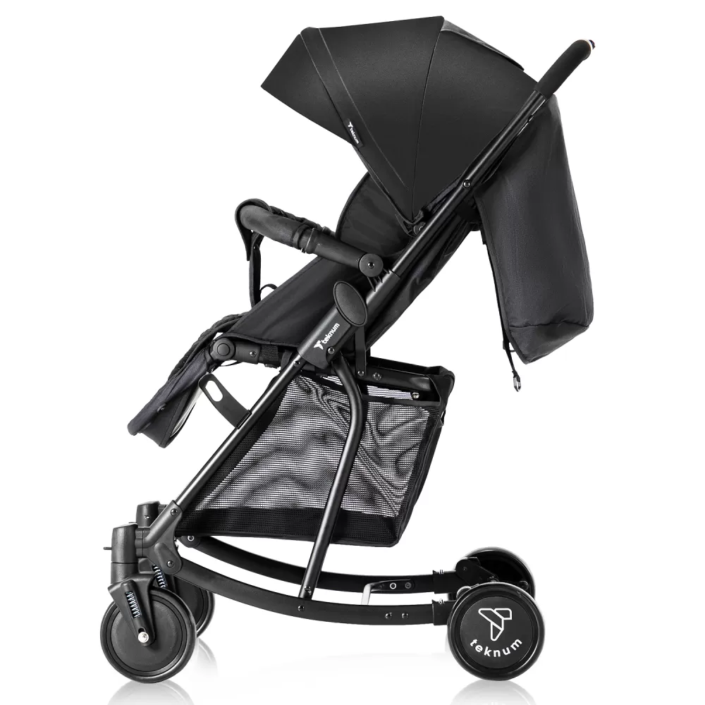 Teknum Stroller With Rocker with Green Fashion Diaper Bag- Black