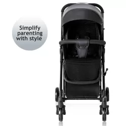 Teknum Stroller With Rocker with Blue Styler Fashion Diaper Bag- Black