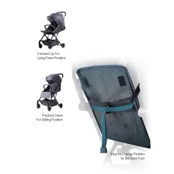 Travel Lite Stroller - SLD by Teknum with Sunveno Styler Fashion diaper Bag - Dark Grey