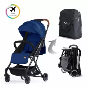 Teknum Travel Lite Stroller - Navy Blue with Sunveno Diaper bag and hooks