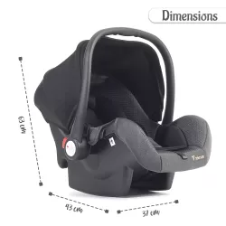 Teknum STROLL-1 Travel System w/Reversible Stroller and Compacto Baby Car Seat-Black