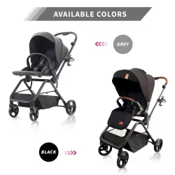 Teknum STROLL-1 Travel System w/Reversible Stroller and Compacto Baby Car Seat-Black