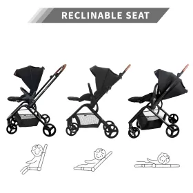 Teknum STROLL-1 Travel System w/Reversible Stroller and Compacto Baby Car Seat-Black