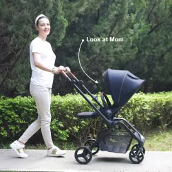 Teknum STROLL-1 Travel System w/Reversible Stroller and Compacto Baby Car Seat-Grey