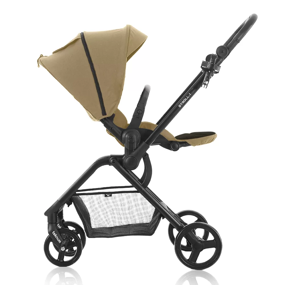 Teknum STROLL1 Travel System with Reversible Stroller and Compacto Baby Car Seat - Khaki