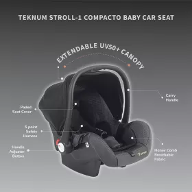 Teknum STROLL1 Travel System with Reversible Stroller and Compacto Baby Car Seat - Khaki