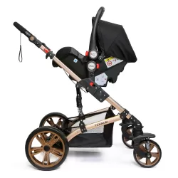 Teknum 3 in 1 Pram Stroller Story-Black + Infant Car Seat